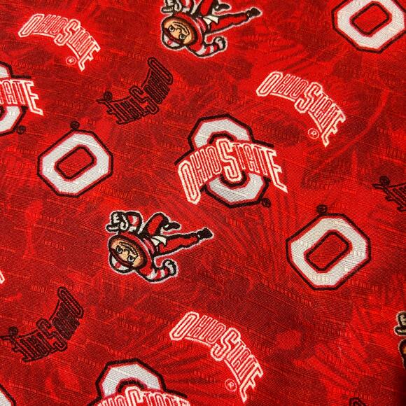 The Ohio State Buckeyes Mens L Hawaiian Shirt P2 by Pro Player VTG 100% Rayon - Picture 7 of 9